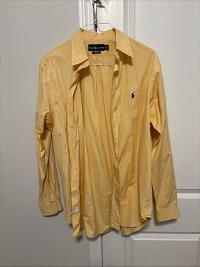 Ralph Lauren Men's Pale Yellow Button-Down Shirt
